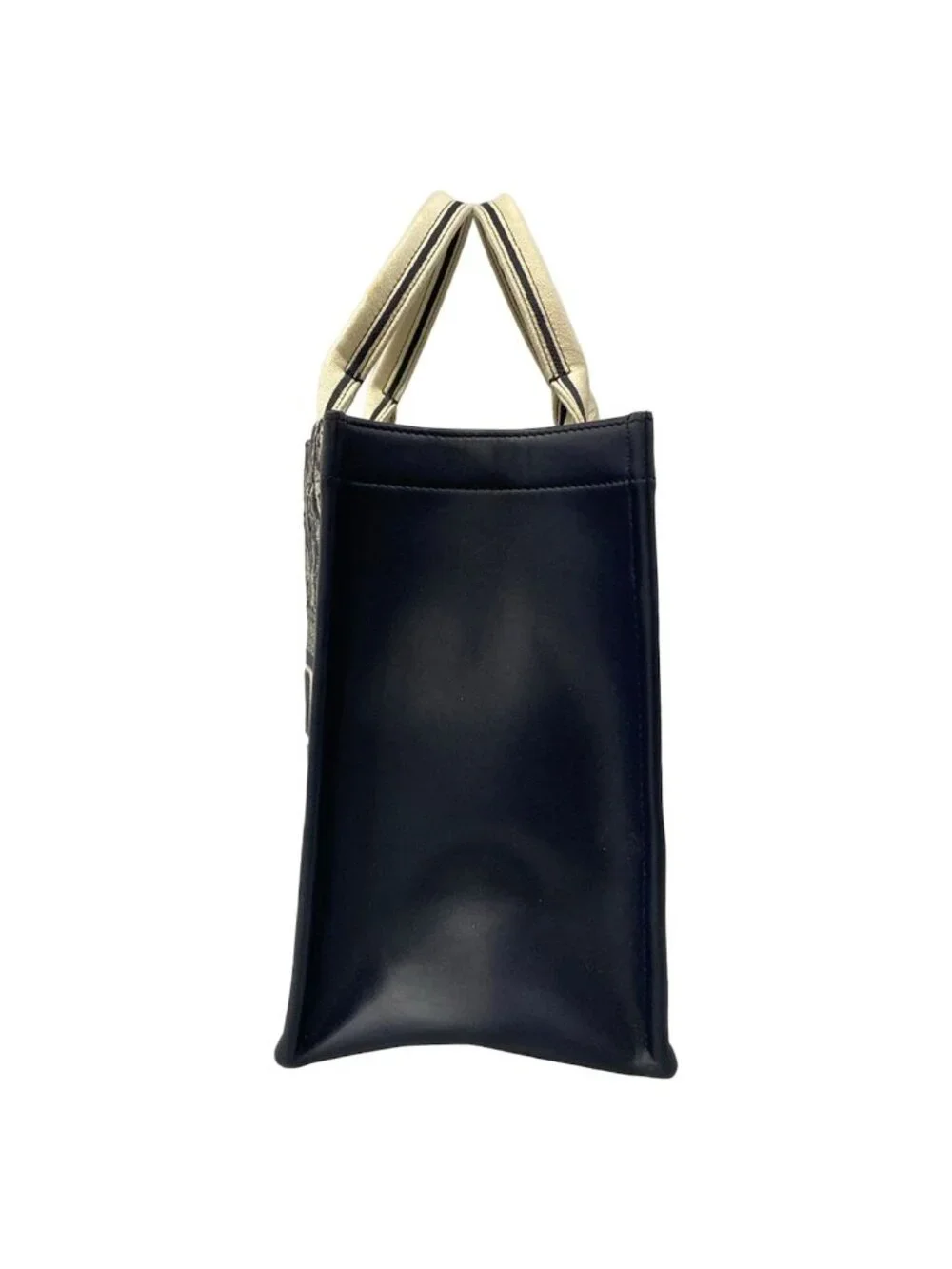 Dior Tote Book Vintage Small Dark Navy Ivory Embroidery